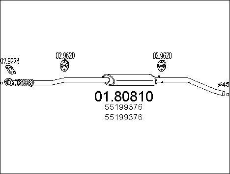 MTS 01.80810 - Silenziatore centrale www.autoricambit.com