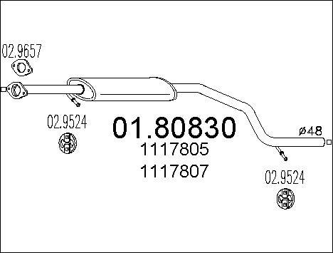 MTS 01.80830 - Silenziatore centrale www.autoricambit.com