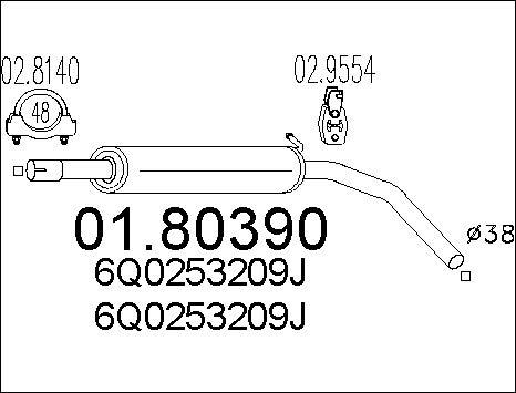 MTS 01.80390 - Silenziatore centrale www.autoricambit.com