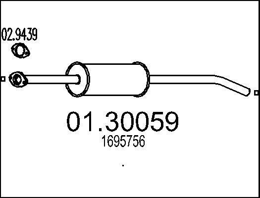 MTS 01.30059 - Silenziatore anteriore www.autoricambit.com