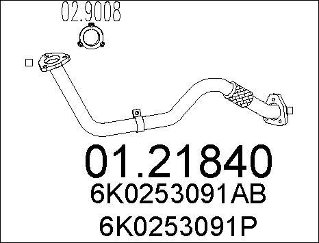 MTS 01.21840 - Tubo gas scarico www.autoricambit.com