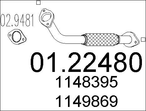 MTS 01.22480 - Tubo gas scarico www.autoricambit.com