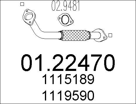 MTS 01.22470 - Tubo gas scarico www.autoricambit.com