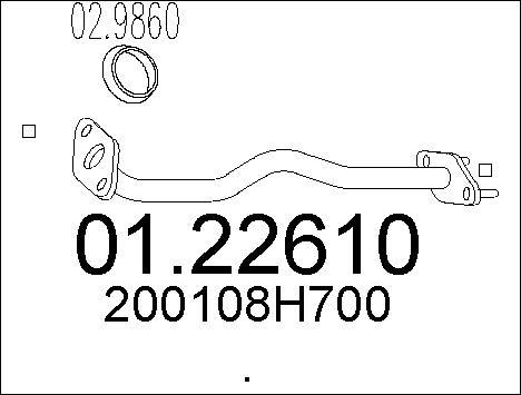 MTS 01.22610 - Tubo gas scarico www.autoricambit.com