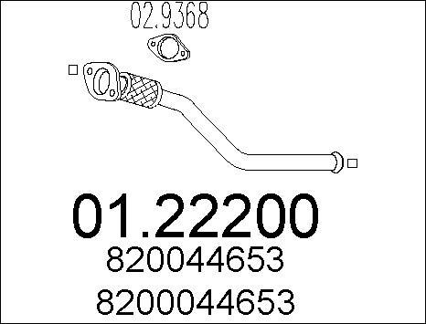 MTS 01.22200 - Tubo gas scarico www.autoricambit.com