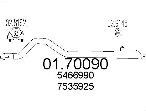 MTS 01.70090 - Tubo gas scarico www.autoricambit.com