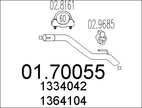 MTS 01.70055 - Tubo gas scarico www.autoricambit.com