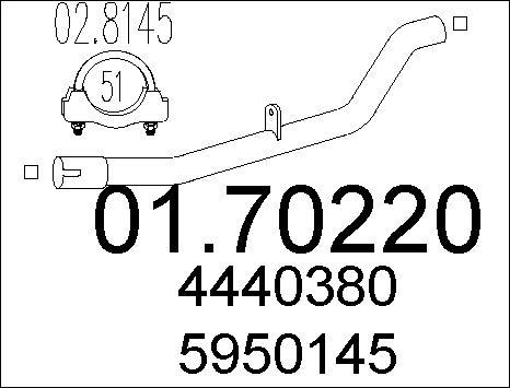 MTS 01.70220 - Tubo gas scarico www.autoricambit.com