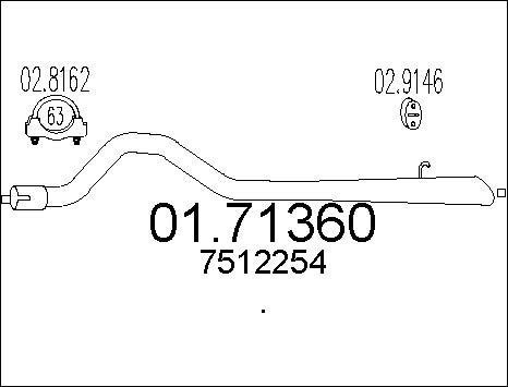 MTS 01.71360 - Tubo gas scarico www.autoricambit.com