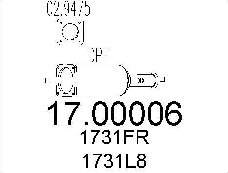 MTS 17.00006 - Filtro antiparticolato / particellare, Impianto gas scarico www.autoricambit.com