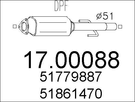 MTS 17.00088 - Filtro antiparticolato / particellare, Impianto gas scarico www.autoricambit.com