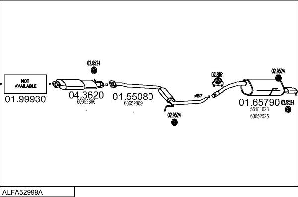 MTS ALFA52999A008811 - Impianto gas scarico www.autoricambit.com