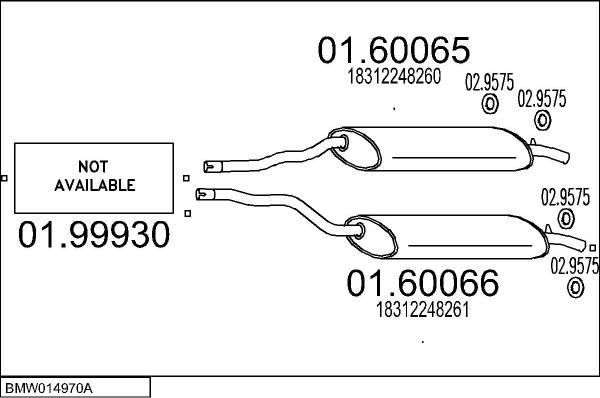 MTS BMW014970A010024 - Impianto gas scarico www.autoricambit.com