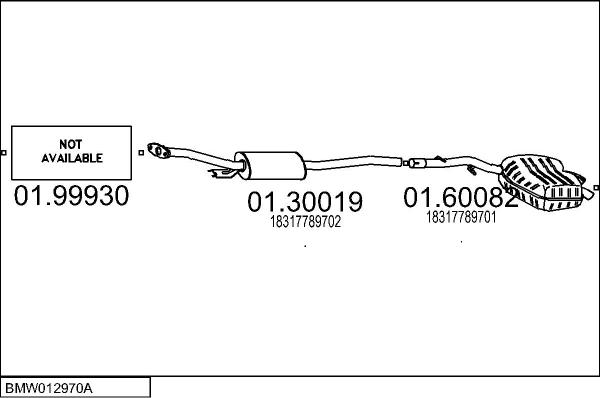 MTS BMW012970A016953 - Impianto gas scarico www.autoricambit.com