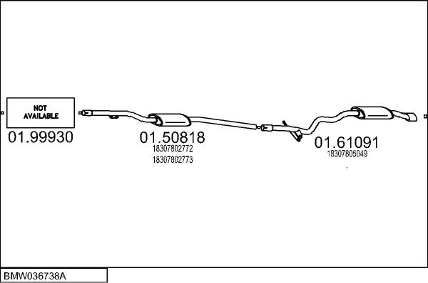 MTS BMW036738A031035 - Impianto gas scarico www.autoricambit.com