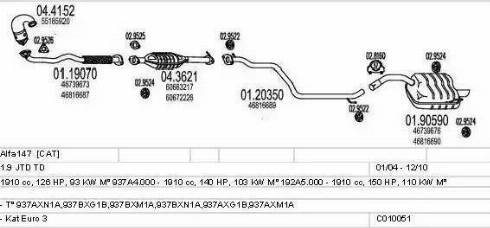 MTS C010051000316 - Impianto gas scarico www.autoricambit.com