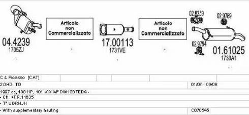 MTS C070545021327 - Impianto gas scarico www.autoricambit.com