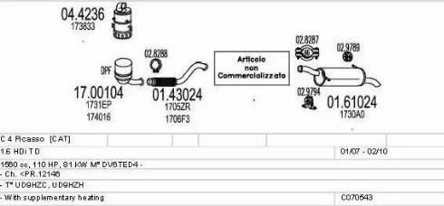 MTS C070543021325 - Impianto gas scarico www.autoricambit.com