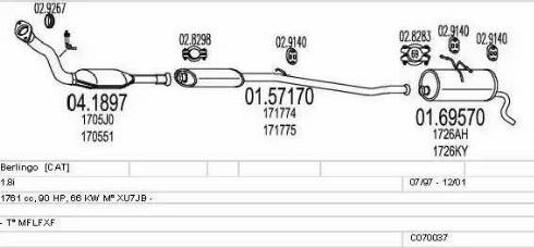 MTS C070037000953 - Impianto gas scarico www.autoricambit.com