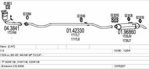 MTS C070207001141 - Impianto gas scarico www.autoricambit.com