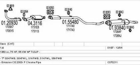 MTS C070211001145 - Impianto gas scarico www.autoricambit.com