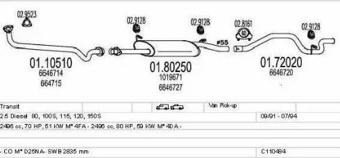 MTS C110484009591 - Impianto gas scarico www.autoricambit.com