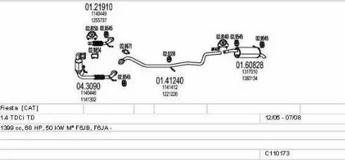 MTS C110173003884 - Impianto gas scarico www.autoricambit.com