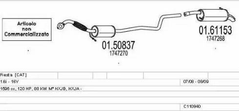 MTS C110840021905 - Impianto gas scarico www.autoricambit.com