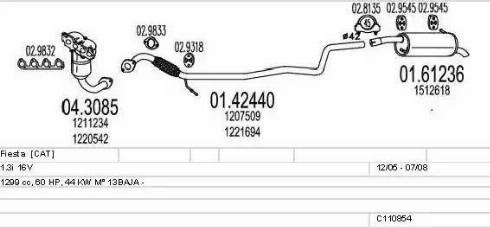 MTS C110854024307 - Impianto gas scarico www.autoricambit.com