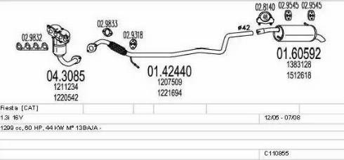 MTS C110855024308 - Impianto gas scarico www.autoricambit.com