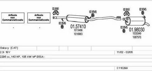 MTS C110299004044 - Impianto gas scarico www.autoricambit.com