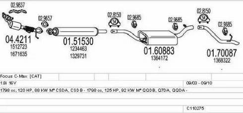 MTS C110275004014 - Impianto gas scarico www.autoricambit.com