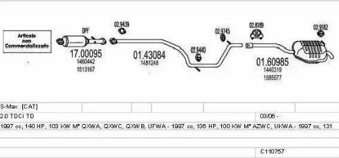 MTS C110757011024 - Impianto gas scarico www.autoricambit.com