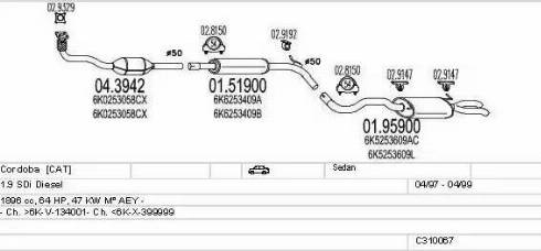 MTS C310067006954 - Impianto gas scarico www.autoricambit.com