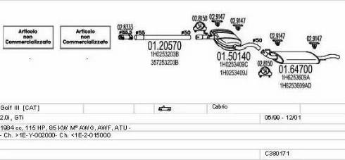 MTS C380171002974 - Impianto gas scarico www.autoricambit.com