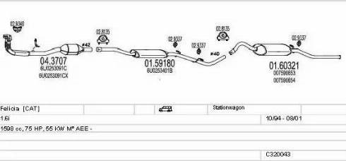 MTS C320043004818 - Impianto gas scarico www.autoricambit.com