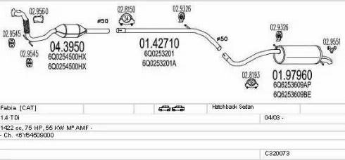 MTS C320073007788 - Impianto gas scarico www.autoricambit.com