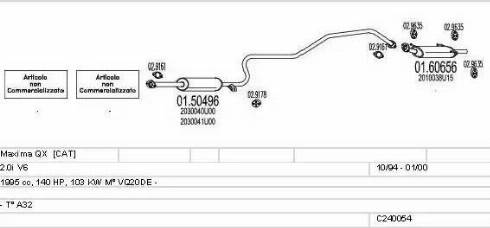 MTS C240054004525 - Impianto gas scarico www.autoricambit.com