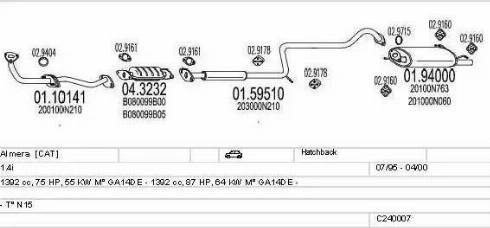 MTS C240007004471 - Impianto gas scarico www.autoricambit.com