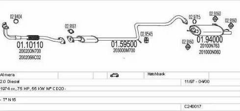 MTS C240017004483 - Impianto gas scarico www.autoricambit.com