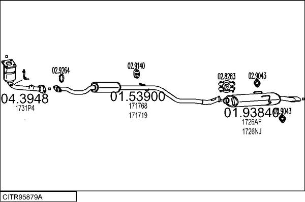 MTS CITR95879A028185 - Impianto gas scarico www.autoricambit.com