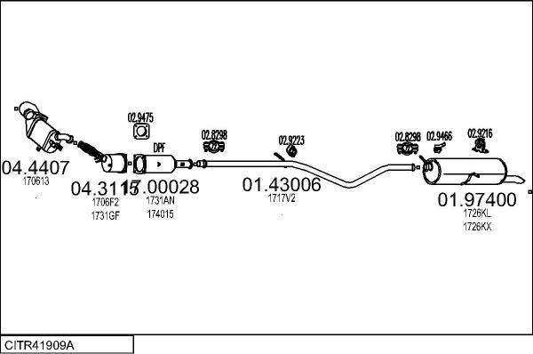 MTS CITR41909A018338 - Impianto gas scarico www.autoricambit.com