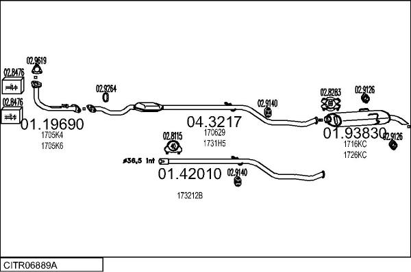 MTS CITR06889A011172 - Impianto gas scarico www.autoricambit.com