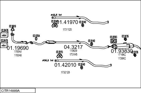 MTS CITR14889A015101 - Impianto gas scarico www.autoricambit.com