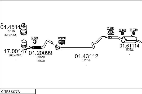 MTS CITR85377A118106 - Impianto gas scarico www.autoricambit.com