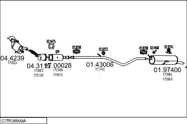 MTS CITR39909A018338 - Impianto gas scarico www.autoricambit.com