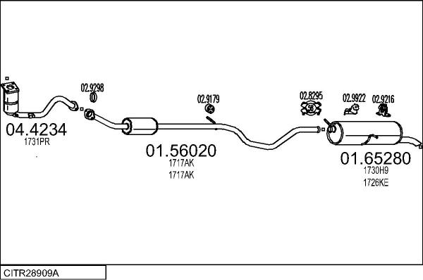 MTS CITR28909A018333 - Impianto gas scarico www.autoricambit.com