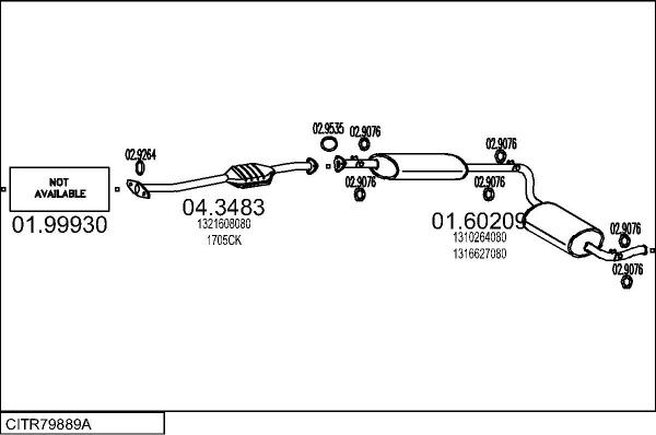 MTS CITR79889A008950 - Impianto gas scarico www.autoricambit.com