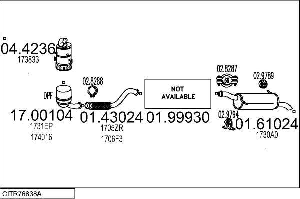 MTS CITR76838A019749 - Impianto gas scarico www.autoricambit.com