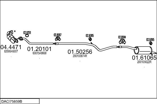 MTS DACI75859B019899 - Impianto gas scarico www.autoricambit.com